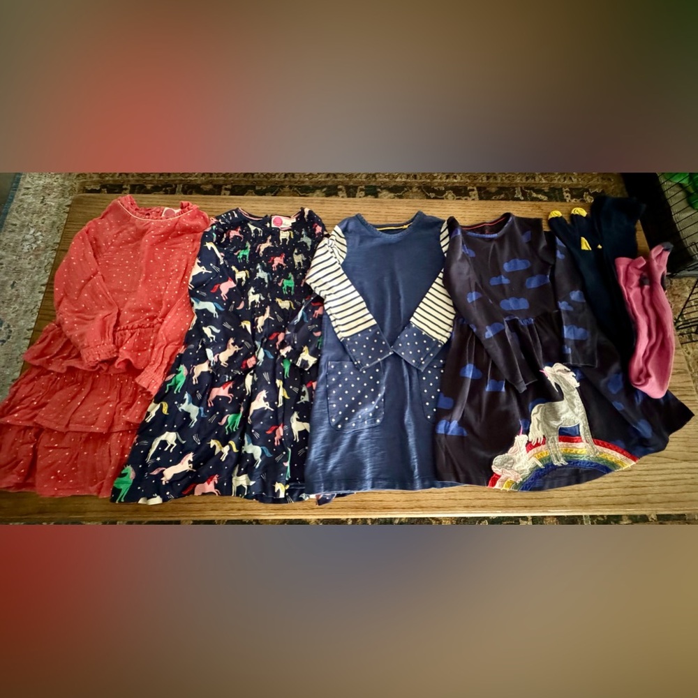 Mini Boden Kids Dress Bundle Plus Tights